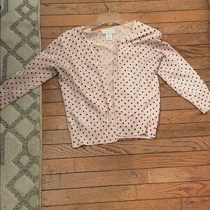 Worthington Blush Cardigan with Dark Dots